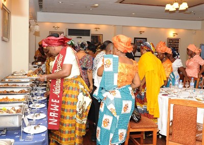 Participants helping themselves to a sumptuous Lunch at the Obudu Grill Restaurant
